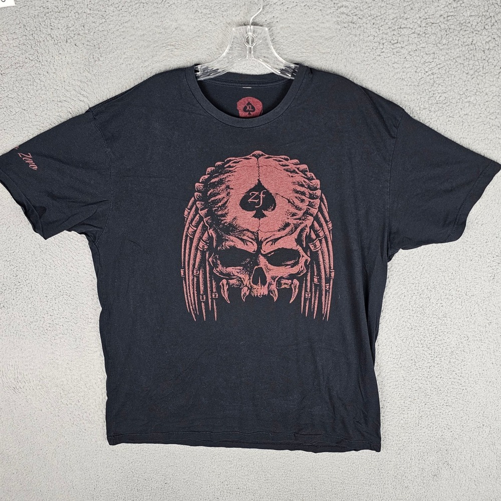 Zero Foxtrot T-Shirt Mens XL Black Predator Skull Stay Zero Graphic Tee